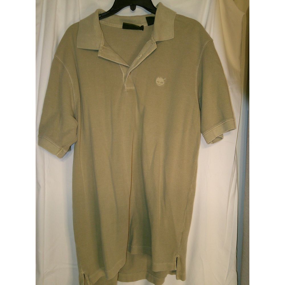 Timberland Men's Classic Polo Shirt Beige Short Sleeve‎ Casual Comfort